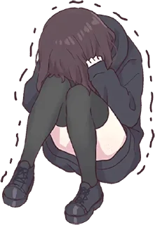 😢-English Chatting Stickers ( menhera chan ), Telegram Sticker
