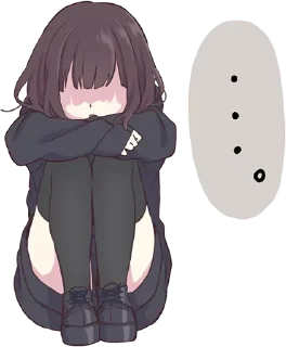 😔-English Chatting Stickers ( menhera chan ), Telegram Sticker