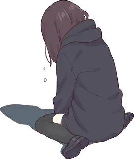 😢-English Chatting Stickers ( menhera chan ), Telegram Sticker