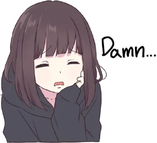 😞-English Chatting Stickers ( menhera chan ), Telegram Sticker