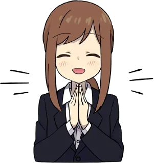 🙏-English Chatting Stickers ( menhera chan ), Telegram Sticker