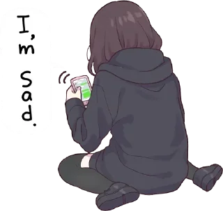 😭-English Chatting Stickers ( menhera chan ), Telegram Sticker
