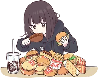🍔-English Chatting Stickers ( menhera chan ), Telegram Sticker