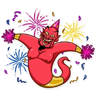 🥳-Evil Genie, Telegram Sticker