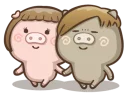 ☺️-Fat Pig Couple, Telegram Sticker