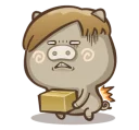 😣-Fat Pig Couple, Telegram Sticker