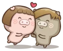 ❤-Fat Pig Couple, Telegram Sticker