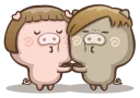 😗-Fat Pig Couple, Telegram Sticker