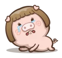 😢-Fat Pig Couple, Telegram Sticker