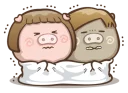 🤗-Fat Pig Couple, Telegram Sticker