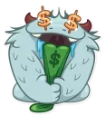 🤑-Fatty Yeti, Telegram Sticker