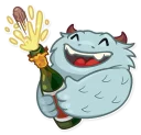 🍾-Fatty Yeti, Telegram Sticker