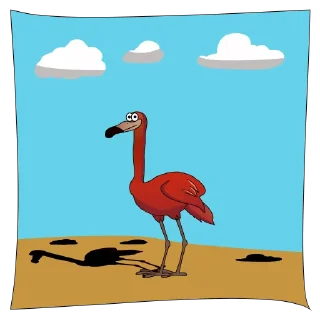 😐-Flix the Flamingo by Sheida, Telegram Sticker