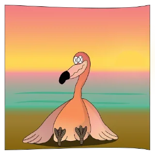 😵-Flix the Flamingo by Sheida, Telegram Sticker