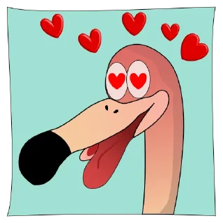 😍-Flix the Flamingo by Sheida, Telegram Sticker