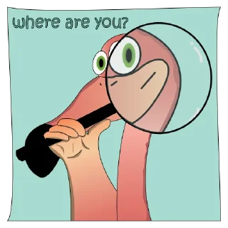 🔍-Flix the Flamingo by Sheida, Telegram Sticker