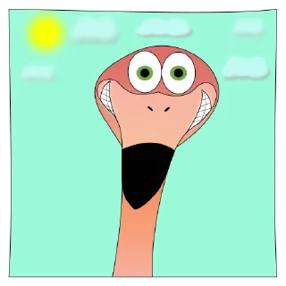 😁-Flix the Flamingo by Sheida, Telegram Sticker
