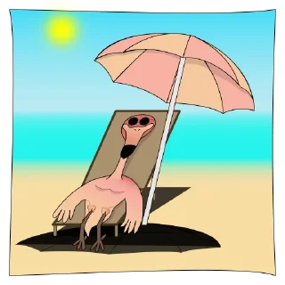 😎-Flix the Flamingo by Sheida, Telegram Sticker