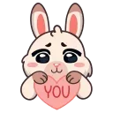 ❤️-Fluffy rabbit, Telegram Sticker