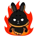 😡-Fluffy rabbit, Telegram Sticker