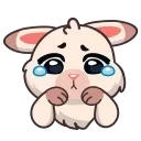 😢-Fluffy rabbit, Telegram Sticker