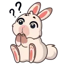 ❓-Fluffy rabbit, Telegram Sticker