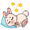 😴-Fluffy rabbit, Telegram Sticker