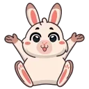 ☺️-Fluffy rabbit, Telegram Sticker