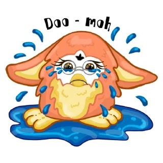 😢-Fluffy Friend Furby, Telegram Sticker