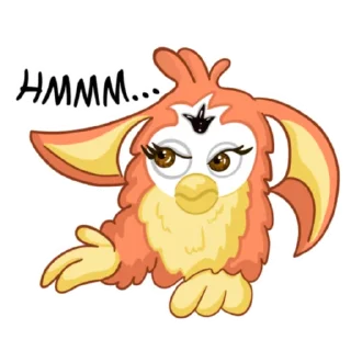 🤔-Fluffy Friend Furby, Telegram Sticker