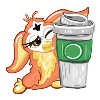 ☕️-Fluffy Friend Furby, Telegram Sticker