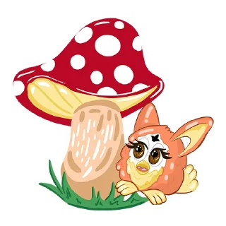 🍄-Fluffy Friend Furby, Telegram Sticker