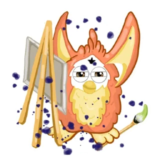 🎨-Fluffy Friend Furby, Telegram Sticker