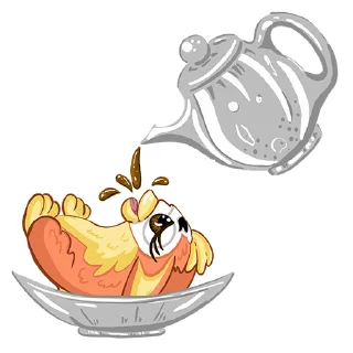 ☕️-Fluffy Friend Furby, Telegram Sticker