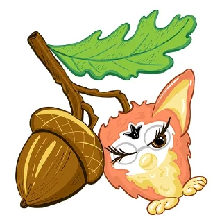 😎-Fluffy Friend Furby, Telegram Sticker