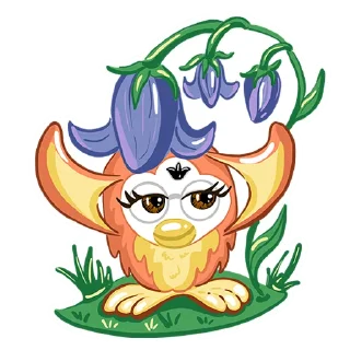 🌷-Fluffy Friend Furby, Telegram Sticker