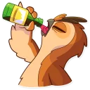 🍾-Freelance Owl, Telegram Sticker
