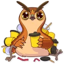 ☕-Freelance Owl, Telegram Sticker