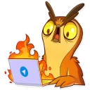 😨-Freelance Owl, Telegram Sticker