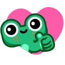 👍-Froggo In Love, Telegram Sticker