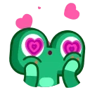 😍-Froggo In Love, Telegram Sticker