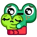 😔-Froggo In Love, Telegram Sticker
