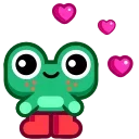 😘-Froggo In Love, Telegram Sticker