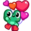 👋-Froggo In Love, Telegram Sticker