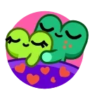 😴-Froggo In Love, Telegram Sticker