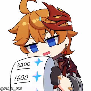 😨-Genshin Impact Chibi • @Fix_x_Fox, Telegram Sticker