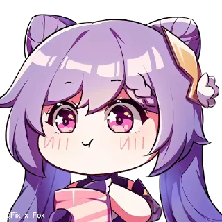 😋-Genshin Impact Chibi • @Fix_x_Fox, Telegram Sticker