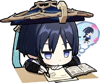 😔-Genshin WeChat P4 @keiriststicks, Telegram Sticker
