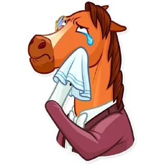 😢-Gentleman Horse, Telegram Sticker