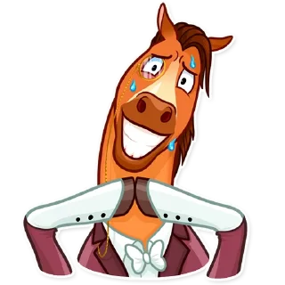 😰-Gentleman Horse, Telegram Sticker
